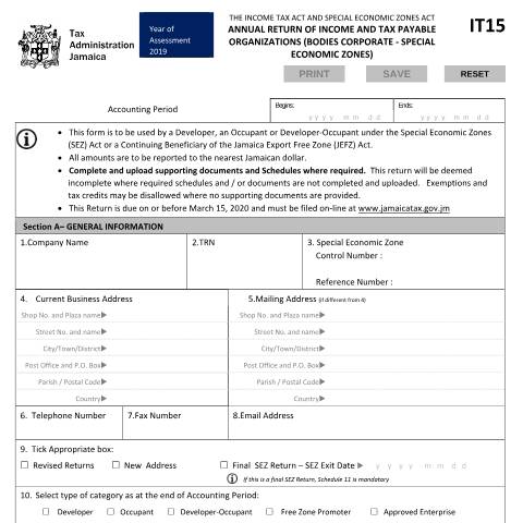 Document preview: Special Economic Zone IT15 04112019 — Document, Jamaica (CERFA n°Special+Economic+Zone+IT15+04112019)