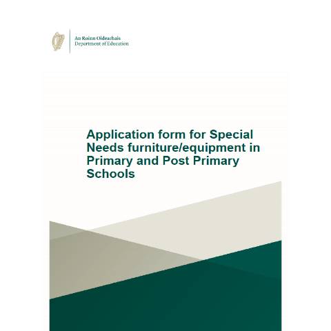 Document preview: Special Needs Furniture and Equipment — Department of Education, Ireland