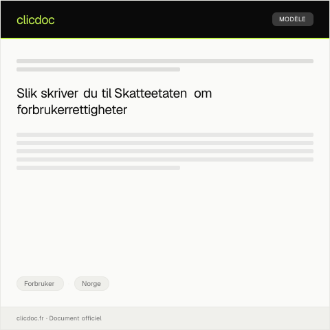 Document preview: Spørsmål om forbrukerrettigheter — Forbruker, Norge