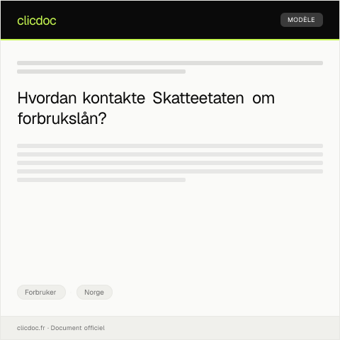 Document preview: Spørsmål om forbrukslån — Forbruker, Norge