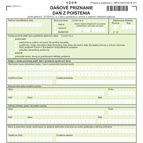 Document preview: DPDPv18 — Iné, Slovensko (CERFA n°DPDPv18)