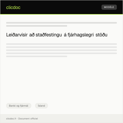Document preview: Staðfesting á fjárhagslegri stöðu — Banki og fjármál, Ísland