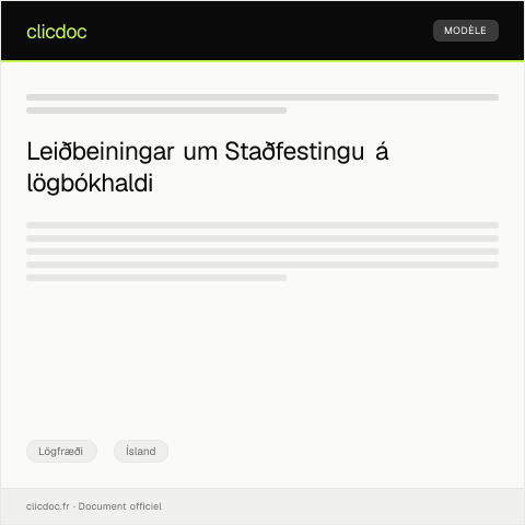 Document preview: Staðfesting á lögbókhaldi — Lögfræði, Ísland