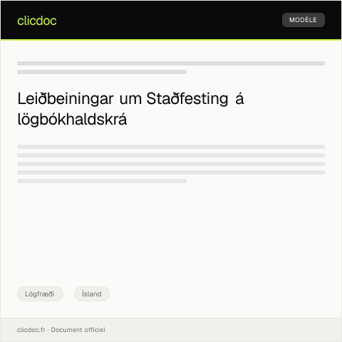Document preview: Staðfesting á lögbókhaldskrá — Lögfræði, Ísland