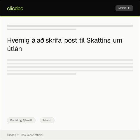 Document preview: Staðfesting á útistandandi útlánum — Banki og fjármál, Ísland