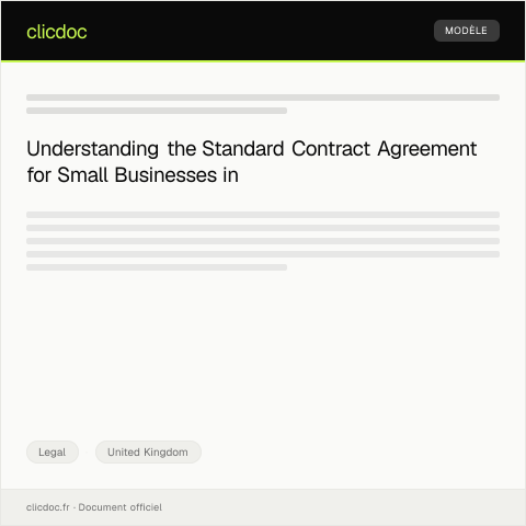 Document preview: Standard Contract Agreement for UK Small Business — Legal, United Kingdom