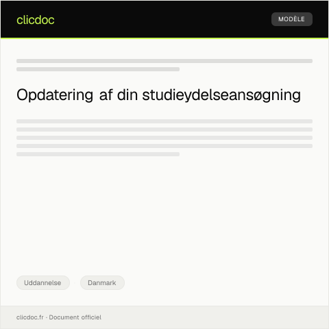 Document preview: Statusopdatering på studieydelseansøgning — Uddannelse, Danmark