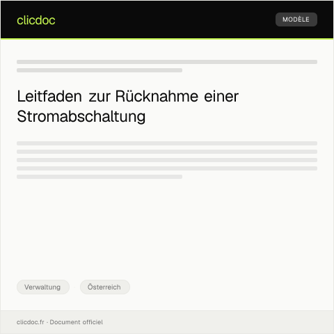 Dokumentvorschau: Stromabschaltung widerrufen – Schreiben an den Energieanbieter — Verwaltung, Österreich