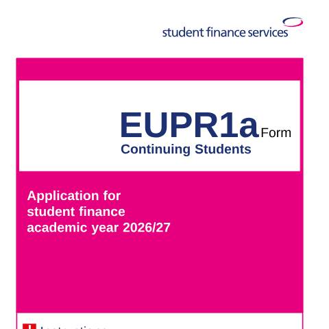 Document preview: Student finance application forms and notes for continuing 2026 to 2027 full-time tuition fee only students — Student Loans Company, United Kingdom