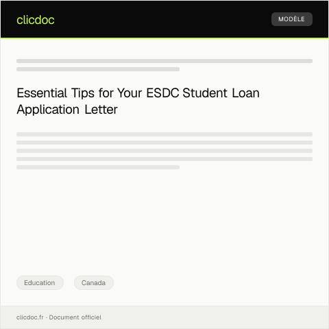 Document preview: Student Loan Application Form – Employment and Social Development Canada (ESDC) — Education, Canada