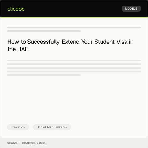Document preview: Student Visa Extension Request via Emirates ID Portal — Education, United Arab Emirates