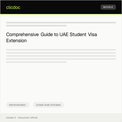 Document preview: Request for Student Visa Extension via Federal Authority for Identity & Citizenship — Administration, United Arab Emirates