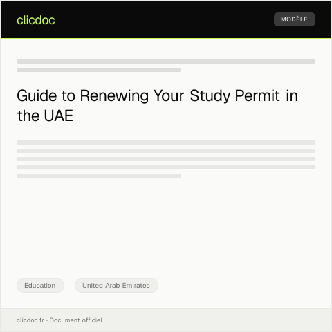 Document preview: Application for Study Permit Renewal via Dubai Knowledge and Human Development Authority — Education, United Arab Emirates