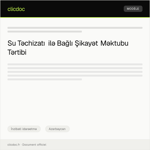 Document preview: Su təchizatı ilə bağlı şikayət — İnzibati idarəetmə, Azərbaycan
