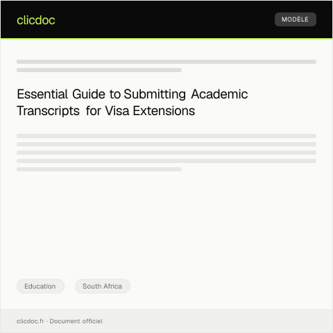 Document preview: Submission of Academic Transcripts for Visa Extension — Education, South Africa
