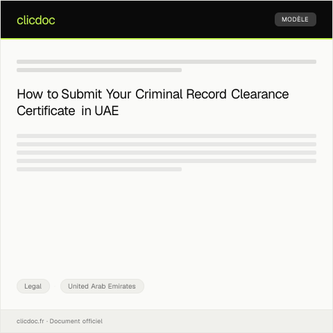 Document preview: Submission of Criminal Record Clearance Certificate via Ministry of Interior Portal — Legal, United Arab Emirates