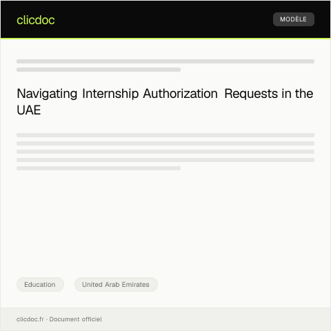 Document preview: Submission of Internship Authorization Request to Ministry of Education — Education, United Arab Emirates