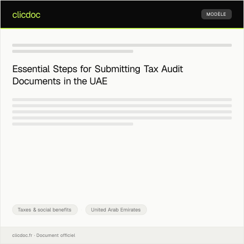 Document preview: Submission of Tax Audit Documents — Taxes & social benefits, United Arab Emirates