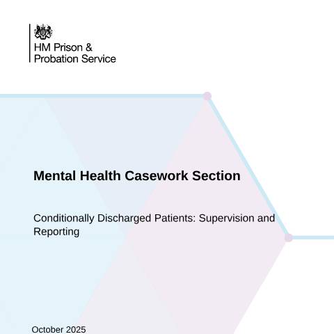 Document preview: Submit conditional discharge report or request change of discharge conditions — HM Prison and Probation Service, United Kingdom