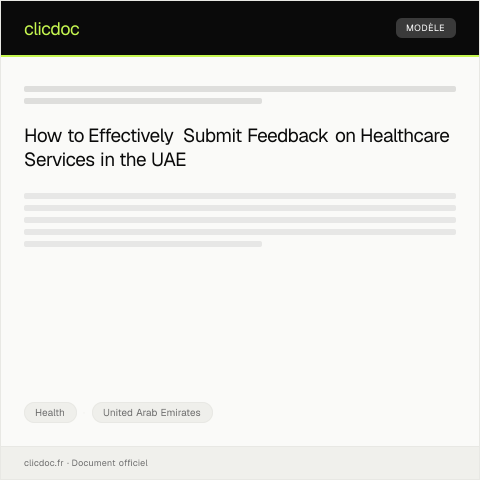 Document preview: Submit Feedback on Healthcare Facility Services — Health, United Arab Emirates