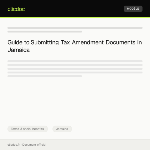 Document preview: Submit supporting documents for tax amendments online — Taxes & social benefits, Jamaica