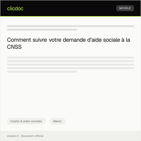 Aperçu du document Suivi de la demande d’aide sociale via plateforme numérique — Impôts & aides sociales, Maroc