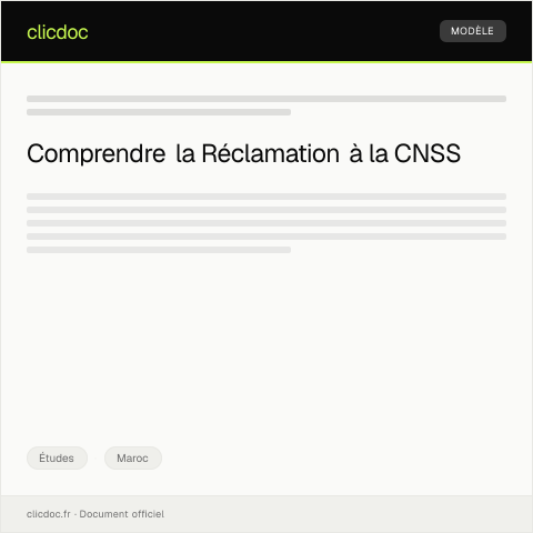Aperçu du document Suivi de dossier de réclamation pour une inscription — Études, Maroc