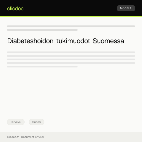 Document preview: Suomen diabeteshoidontuki — Terveys, Suomi