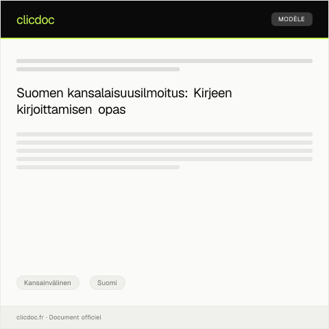 Document preview: Suomen kansalaisuusilmoitus — Kansainvälinen, Suomi