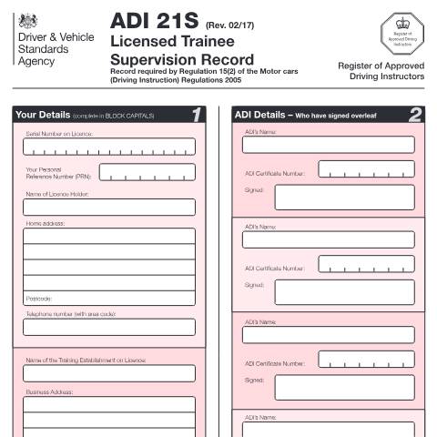 Document preview: Record the supervision you get as a trainee driving instructor — Driver and Vehicle Standards Agency, United Kingdom