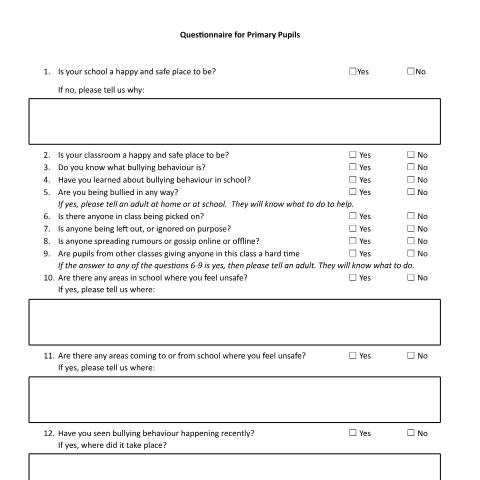 Document preview: Resources to support engagement with school staff — primary pupil questionnaire — Department of Education, Ireland
