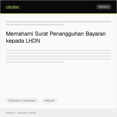 Document preview: Surat Penangguhan Bayaran — Perbankan & Kewangan, Malaysia