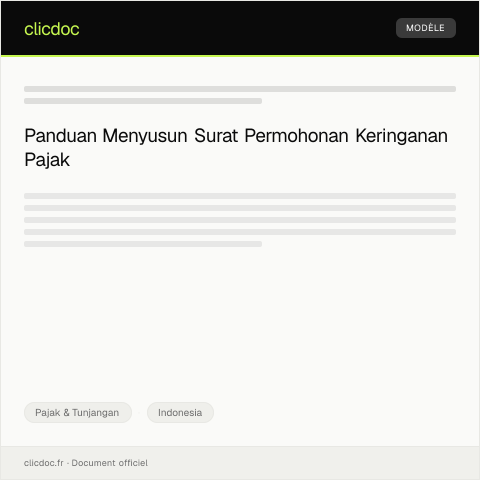 Document preview: Surat Permohonan Keringanan Pajak — Pajak & Tunjangan, Indonesia