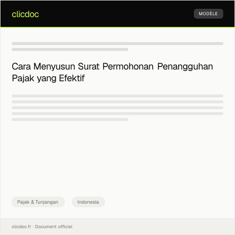 Document preview: Surat Permohonan Penangguhan Pajak — Pajak & Tunjangan, Indonesia
