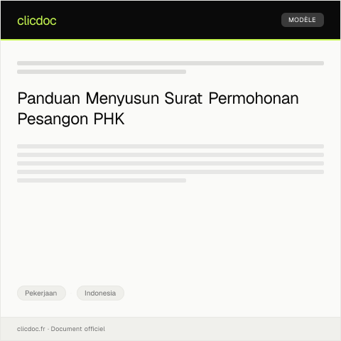 Document preview: Surat Permohonan Pengakuan Hak atas Pesangon PHK — Pekerjaan, Indonesia
