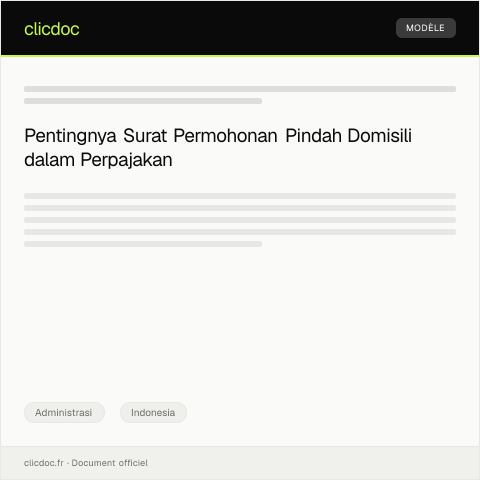 Document preview: Surat Permohonan Pindah Domisili — Administrasi, Indonesia