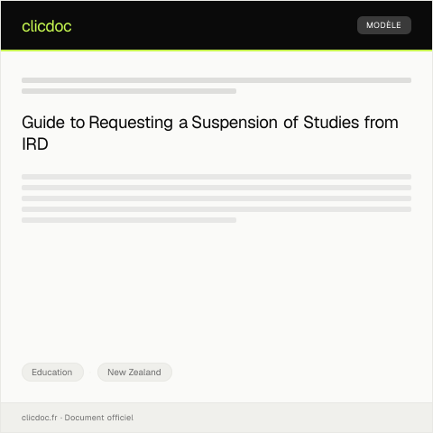Document preview: Suspension of Studies / Tono mō te Whakakorenga o te Ako — Education, New Zealand