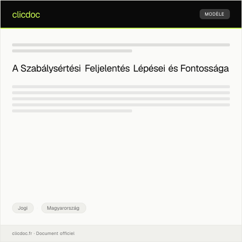 Document preview: Szabálysértési feljelentés — Jogi, Magyarország