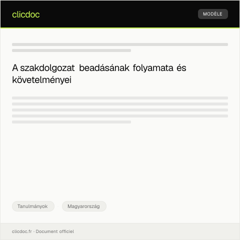 Document preview: Szakdolgozat beadás — Tanulmányok, Magyarország
