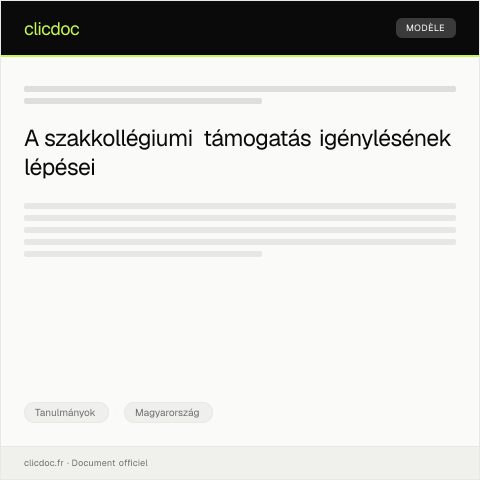 Document preview: Szakkollégiumi támogatás igénylése — Tanulmányok, Magyarország