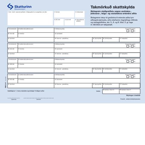 Document preview: Takmörkuð skattskylda, skilagrein staðgreiðslu. — Einstaklingar, Ísland (CERFA n°RSK 5.41)
