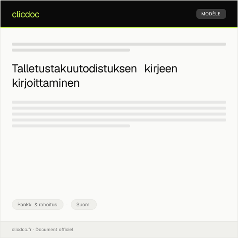 Document preview: Talletustakuutodistus — Pankki & rahoitus, Suomi