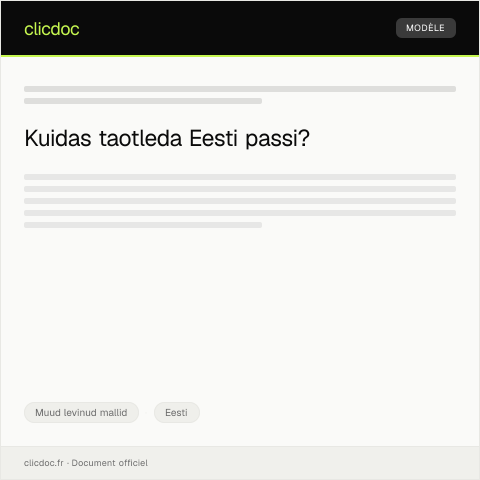 Document preview: Taotlus Eesti Passi Taotlemiseks — Muud levinud mallid, Eesti