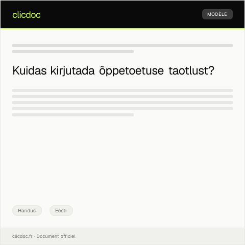 Document preview: Taotlus õppetoetuse saamiseks Eesti haridusasutustes — Haridus, Eesti