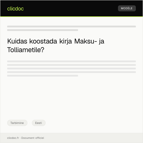 Document preview: Küsimus tarbimiskohustuse täitmise kohta — Tarbimine, Eesti