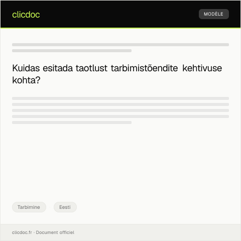 Document preview: Küsimus tarbimistõendite kehtivuse kohta — Tarbimine, Eesti