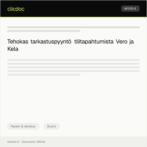 Document preview: Tarkastuspyyntö tilitapahtumista — Pankki & rahoitus, Suomi