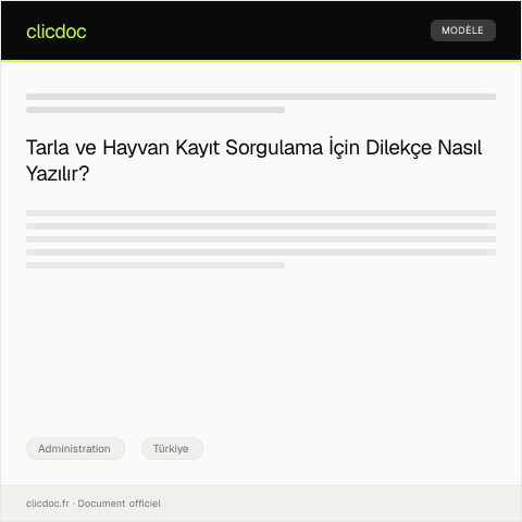 Document preview: Tarla ve hayvan kayıt sorgulama — Administration, Türkiye
