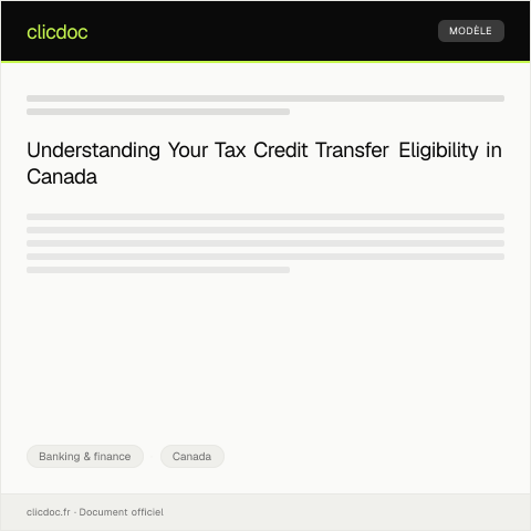 Document preview: Notice of tax credit transfer eligibility - Éligibilité au transfert de crédit d'impôt — Banking & finance, Canada