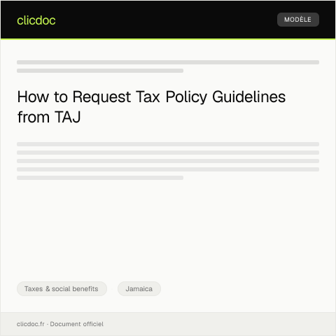Document preview: Access detailed tax policy guidelines on gov.jm — Taxes & social benefits, Jamaica
